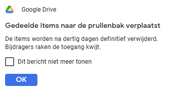 Bestand verwijderen Google Drive
